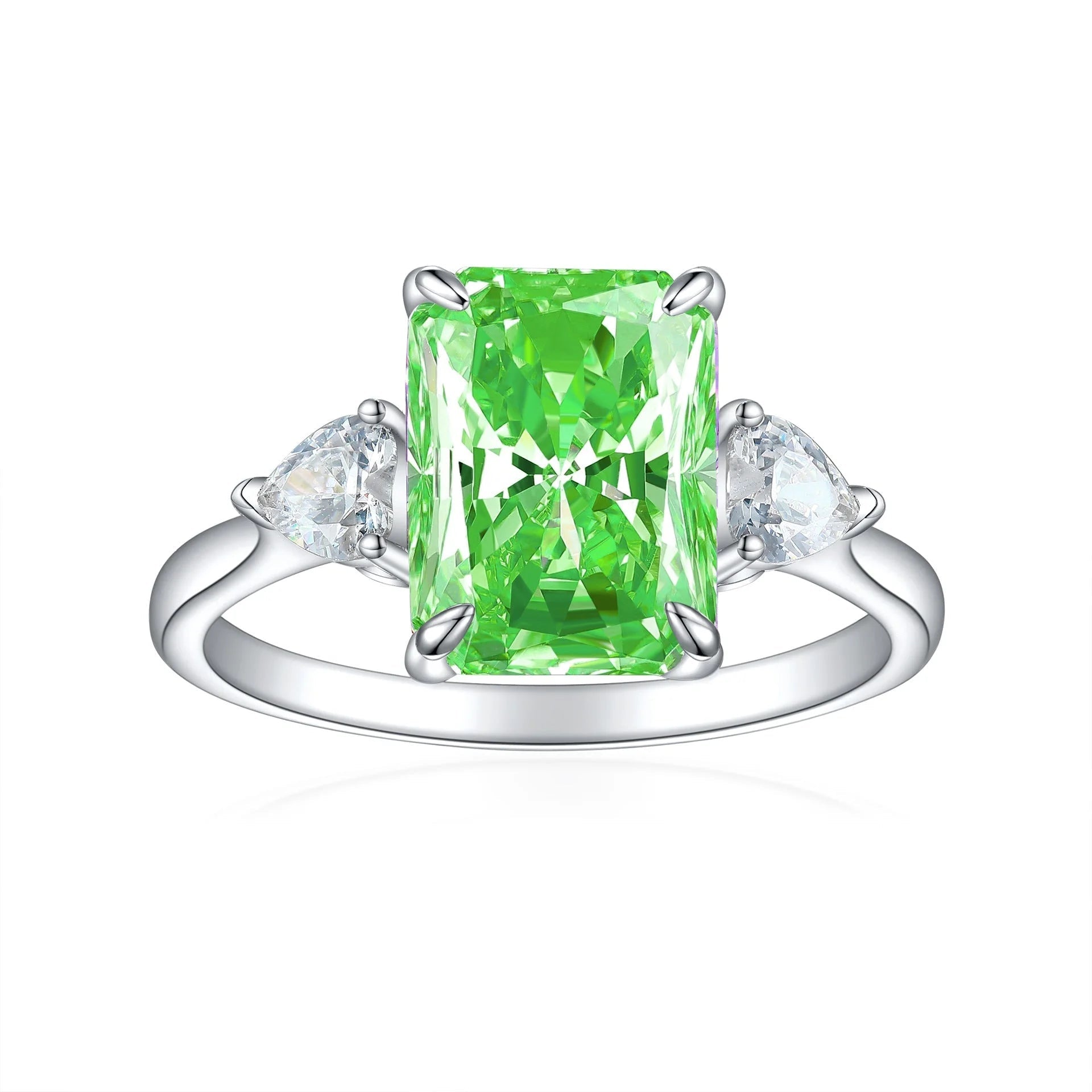 S925 Colorful Rectangular Rhinestone Ring - Luxury Women’s Love Ring - HalleBeauty